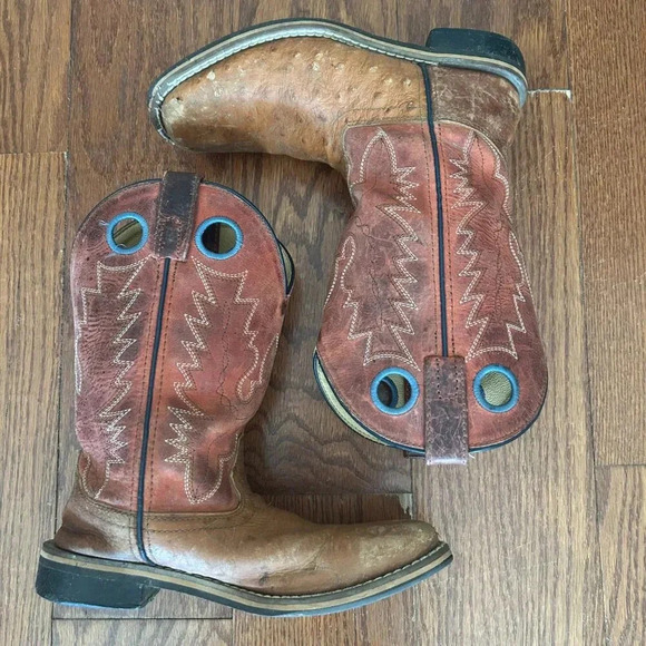 Smoky Mountain Youth Cheyenne Red Square Toe Western Boots 3752Y Size 3.5 Rodeo - Picture 4 of 11